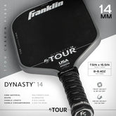 franklin fs tour dynasty pickleball paddle 16mm